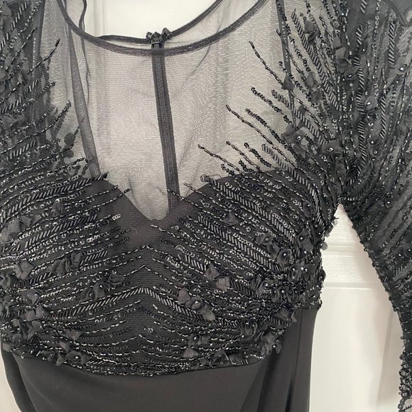 Black Sequin Mid Length David Meister Dress - Picture 4 of 4